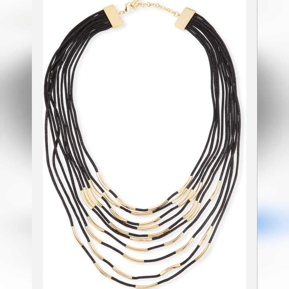 💜 Lafayette 148 New York Signature Necklace 10 Strands Golden Hardware Sold Out